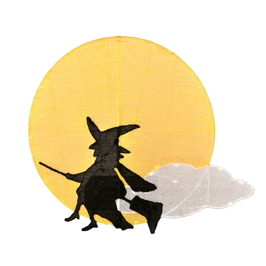 41" Moon & Flying Witch with LED Lights